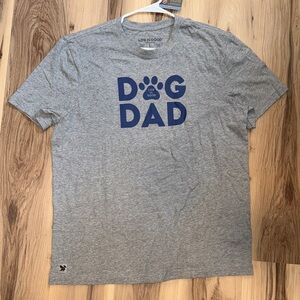Life Is Good Gray Dog Dad Tee